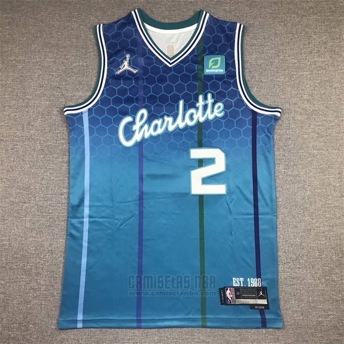 Camiseta Charlotte Hornets LaMelo Ball #2 Ciudad 2021-22 Azul